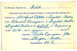 Certificat de mariage de / Marriage certificate of Wilfrid Ratelle & Clarisse Brazeau
