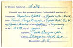 Certificat de mariage de / Marriage certificate of Napoléon Ratelle & Marie-Ange Brazeau