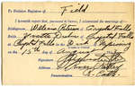 Certificat de mariage de / Marriage certificate of William Peterson & Yvette Dubuc