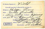 Certificat de mariage de / Marriage certificate of Philippe Giroux & Exilda Guénette