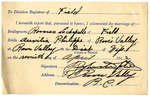 Certificat de mariage de / Marriage certificate of Roméo Lachapelle & Auxilia Philippe