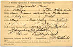Certificat de mariage de / Marriage certificate of Réginald Carré & Marie Yvonne Alice Dora Falardeau