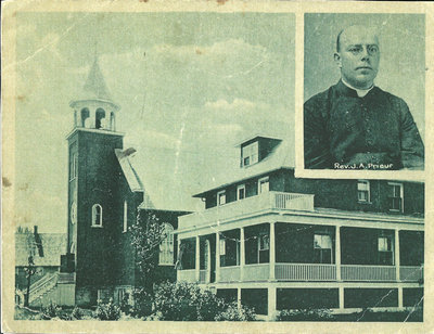 Église Notre-Dame-des-Victoires et Père J. A. Prieur / Notre-Dame-des-Victoires church and Reverend J. A. Prieur