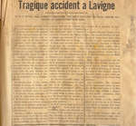 Accident tragique à Lavigne