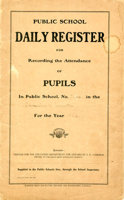 Township of Christie School Register. School Section Number 2, 1906