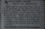 Maple Lake Hotel Ad