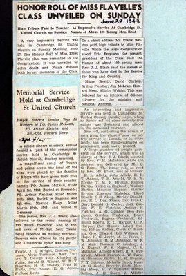 Page 10: Cambridge St. United Church Honour Roll