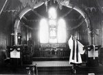 Historic photo, original frame church interior