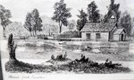 Historic photo, Anne Langton drawing of log church