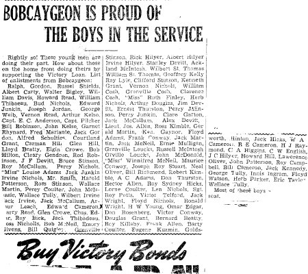 Bobcaygeon is proud of the boys in the service