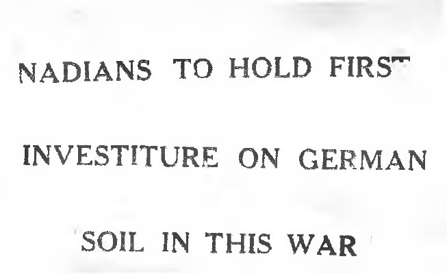 Canadians to hold First Investiture on German Soil in this War