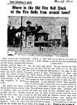 Where is the old fire hall clock and the fire bells from around town? - 16 May 1964