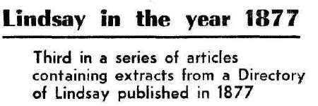 Lindsay in the year 1877 - 20 July 1964