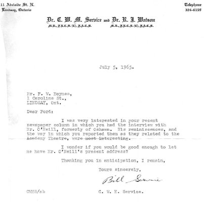 Correspondence - 5 July 1965