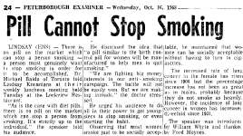 Pill Cannot Stop Smoking - 16 October 1968