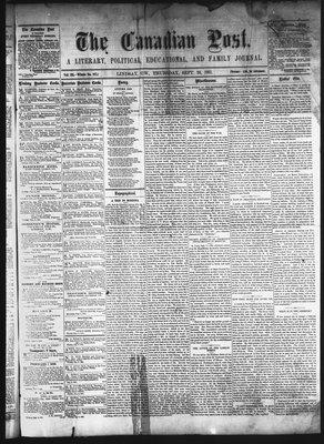 Canadian Post (Lindsay, ONT), 26 Sep 1861