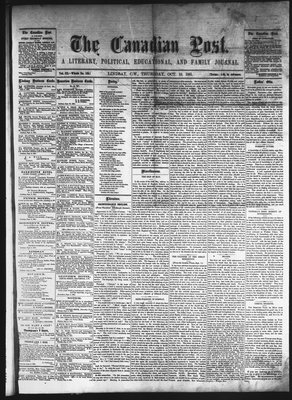 Canadian Post (Lindsay, ONT), 10 Oct 1861