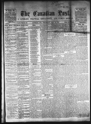 Canadian Post (Lindsay, ONT), 14 Nov 1861