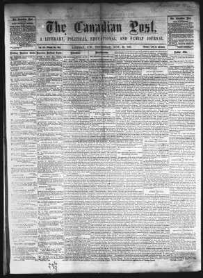 Canadian Post (Lindsay, ONT), 28 Nov 1861