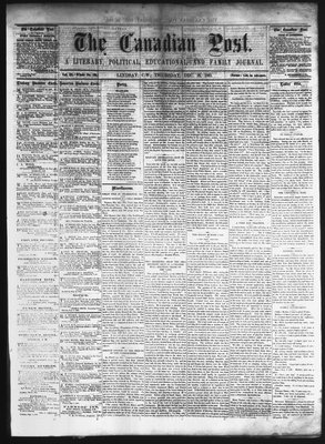 Canadian Post (Lindsay, ONT), 26 Dec 1861