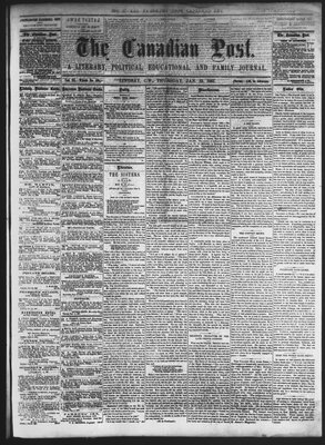 Canadian Post (Lindsay, ONT), 23 Jan 1862