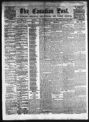 Canadian Post (Lindsay, ONT), 30 Jan 1862