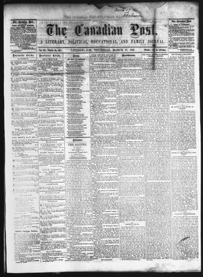 Canadian Post (Lindsay, ONT), 27 Mar 1862