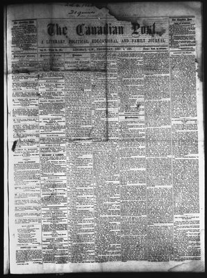 Canadian Post (Lindsay, ONT), 4 Dec 1862