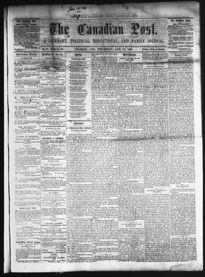 Canadian Post (Lindsay, ONT), 15 Jan 1863