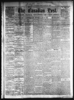 Canadian Post (Lindsay, ONT), 22 Jan 1863