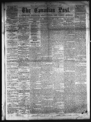 Canadian Post (Lindsay, ONT), 5 Feb 1863