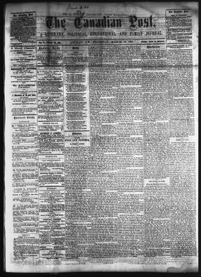 Canadian Post (Lindsay, ONT), 12 Mar 1863