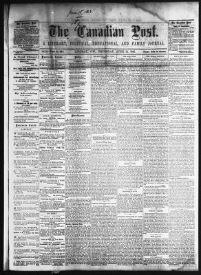 Canadian Post (Lindsay, ONT), 18 Jun 1863