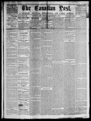 Canadian Post (Lindsay, ONT), 2 Dec 1864