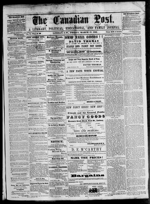 Canadian Post (Lindsay, ONT), 17 Mar 1865