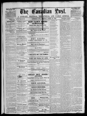 Canadian Post (Lindsay, ONT), 21 Apr 1865