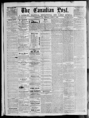 Canadian Post (Lindsay, ONT), 9 Jun 1865