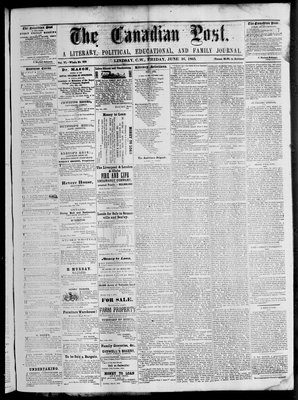 Canadian Post (Lindsay, ONT), 16 Jun 1865