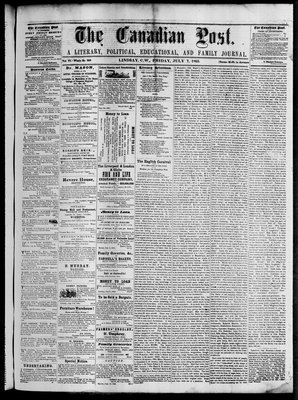 Canadian Post (Lindsay, ONT), 7 Jul 1865