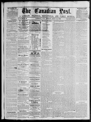 Canadian Post (Lindsay, ONT), 14 Jul 1865