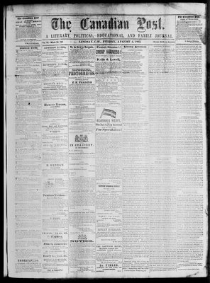 Canadian Post (Lindsay, ONT), 4 Aug 1865