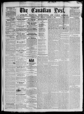 Canadian Post (Lindsay, ONT), 18 Aug 1865