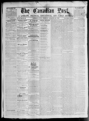 Canadian Post (Lindsay, ONT), 25 Aug 1865