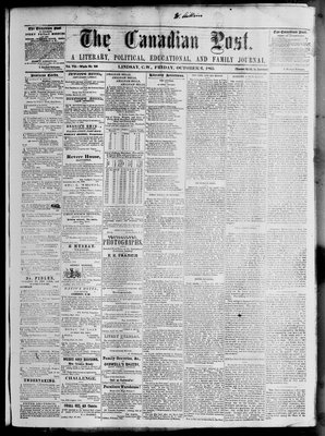 Canadian Post (Lindsay, ONT), 6 Oct 1865