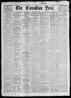 Canadian Post (Lindsay, ONT), 13 Oct 1865