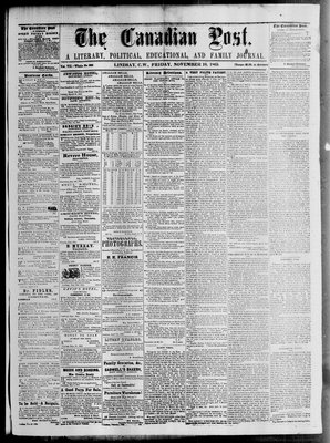 Canadian Post (Lindsay, ONT), 10 Nov 1865