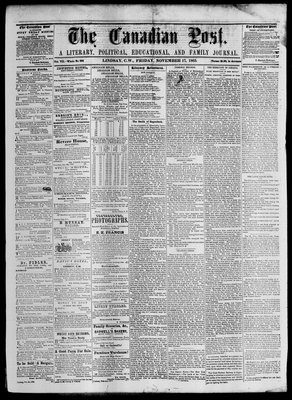 Canadian Post (Lindsay, ONT), 17 Nov 1865