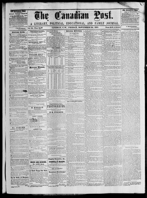 Canadian Post (Lindsay, ONT), 24 Nov 1865