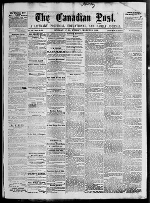 Canadian Post (Lindsay, ONT), 2 Mar 1866