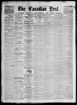 Canadian Post (Lindsay, ONT), 13 Apr 1866